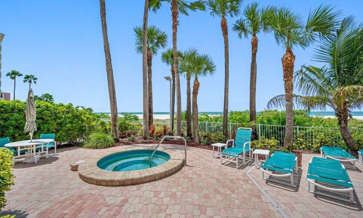 Sand Key Condo | CBC 1-10B –Gulf Front Beauty with pool, hot tub, gym & pickleball!