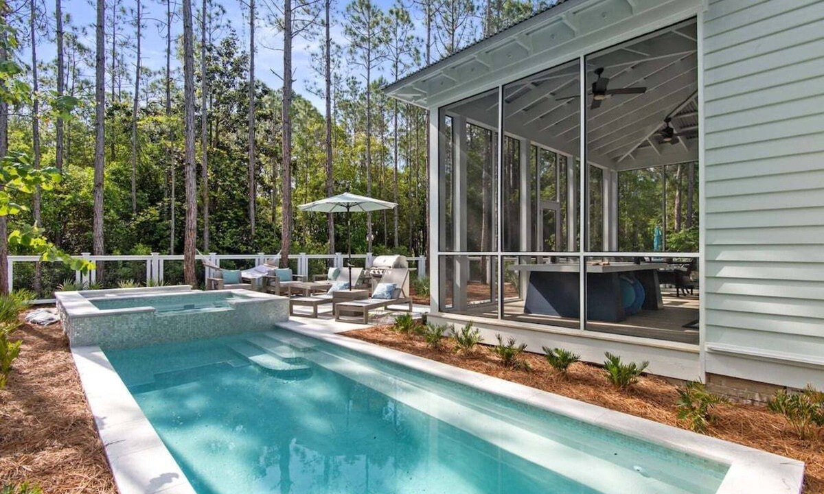 Forest District House | Darling WaterColor Home w/Private Pool, Spa, LSV, Bikes! Pet Friendly