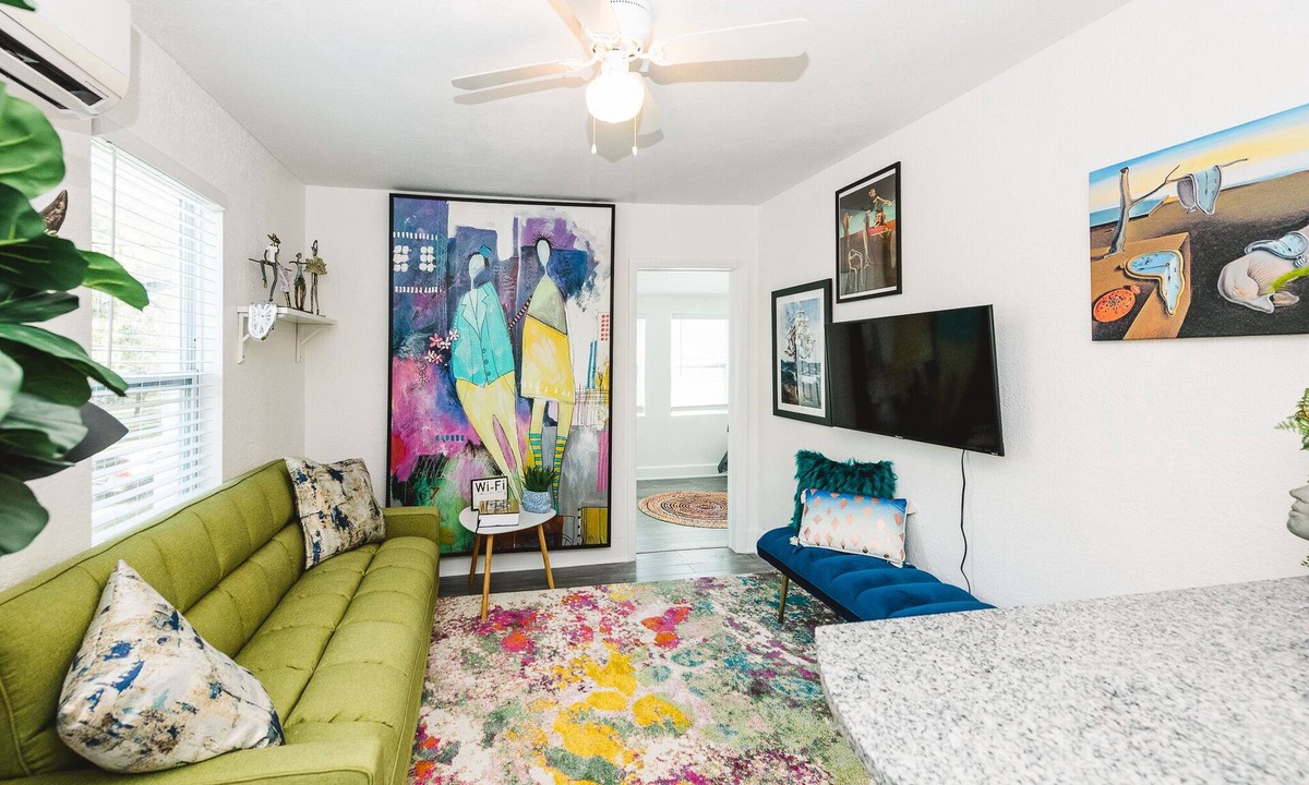 Historic Uptown House | Hello Dali Our Playful Art-Inspired Upstairs Apartment Near Downtown Walkable