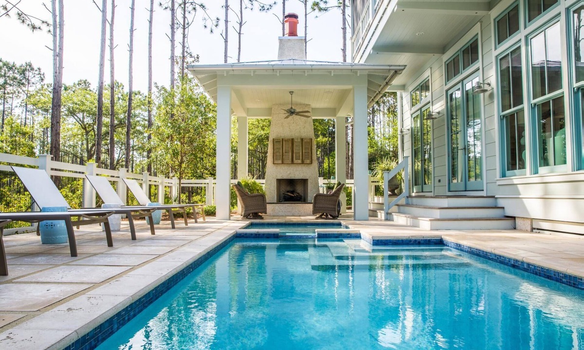 Forest District House | Luxury WaterColor Home with Heated Pool, Spa, Cabana, and 6 Adult Bikes