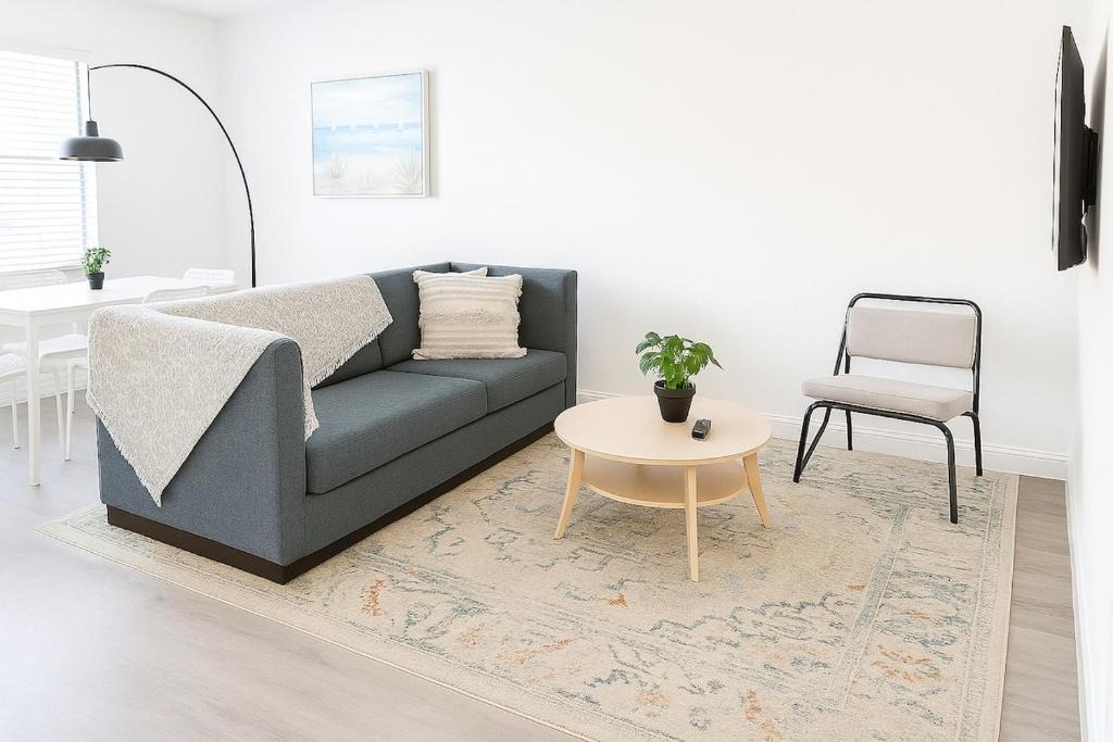 Riverside Park Apartment | Modern 2BR Stay with Desk, Patio, BBQ, Free Parking