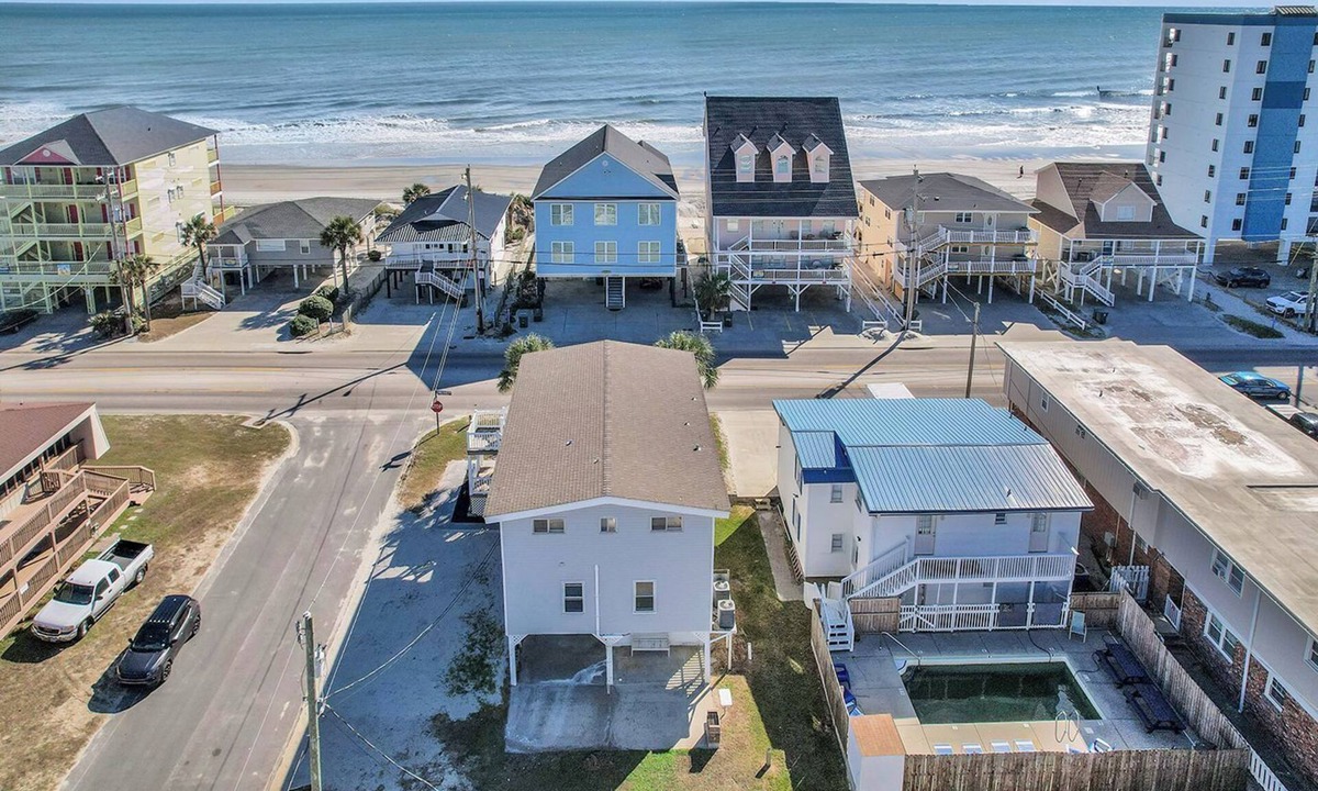 Cherry Grove Beach House | Ocean View l 7BR Home l Second Row l Sleeps 16