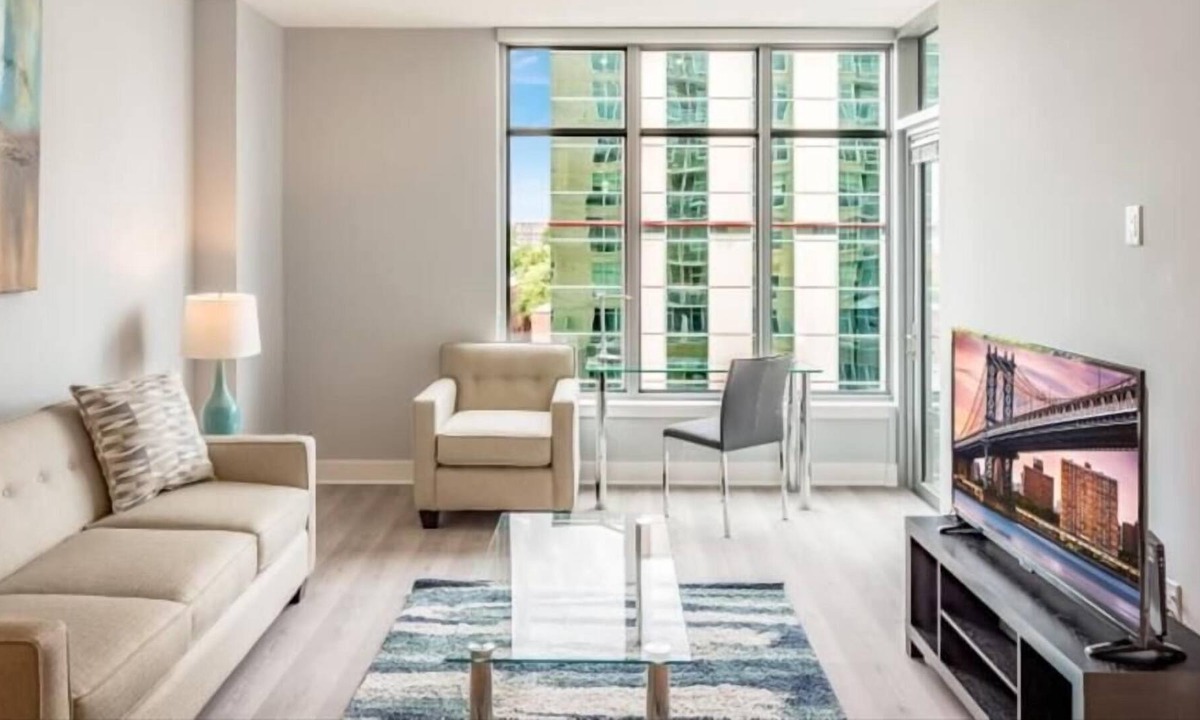 Woodmont Triangle Apartment | Sleek | 1 Bedroom Apartment | Bethesda MD | with Balcony | by GLS