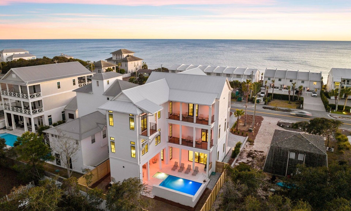 Seacrest House | Sleeps 22! Private Pool, LSV/Golf Cart, & GULF VIEWS! Steps to Beach!