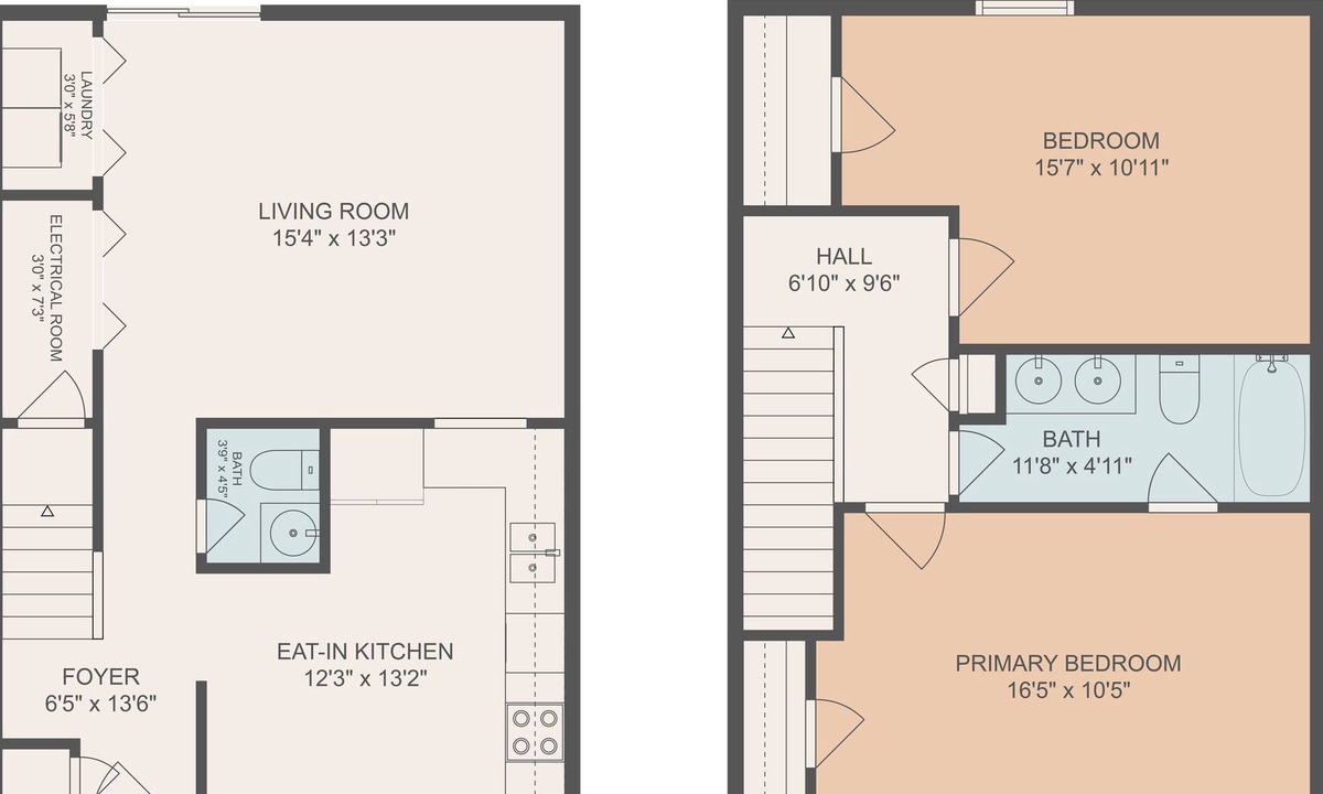 Hopewell House | Spacious 2BR 1.5 Bath townhouse
