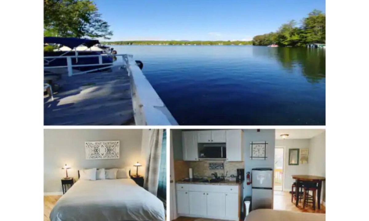 Winnisquam Condo | Waterfront Studio-King bed, Kitchen, Private Porch