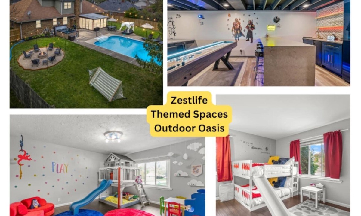 Indianapolis Villa | Zestlife-HeatedPool-LuxeEscp-ThemedRooms-GameRoom
