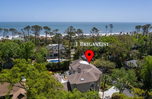 Palmetto Dunes House | 1 Brigantine 3rd Row Ocean Updated Gorgeous Luxury Vacation 8 BR Home Sleep 18 Private Pool Hot Tub