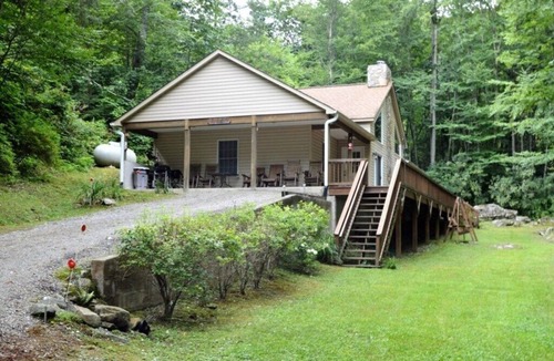 Maggie Valley House | 2BR, 2BA Secluded Home with 50 ft. Creekfront View