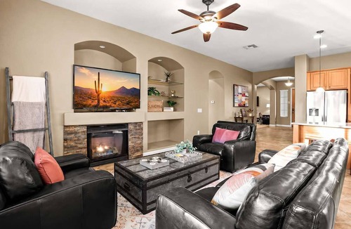 Rovey Farm Estates House | Backyard Oasis | Pool, Theater & Fire Pit
