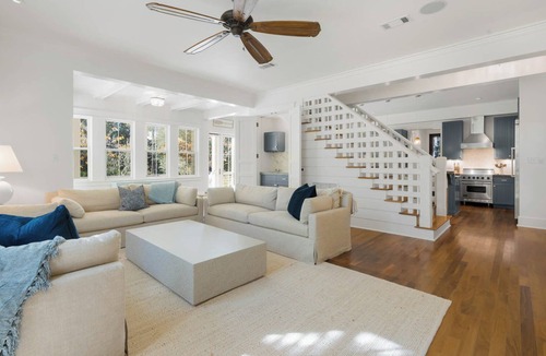 Sand Hill House | Beachberry Haven in Watercolor! Golf Cart - Game Room - Rooftop View