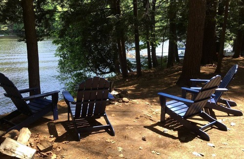 Corinth Cabin | Charming One-Floor Waterfront Cabin with Dock & Fire Pit Near the River | Corinth, New York