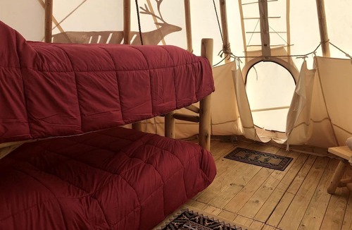 Granite County RV Rental | Cozy Native American Tipi with Resort Amenities near Boulder, Montana