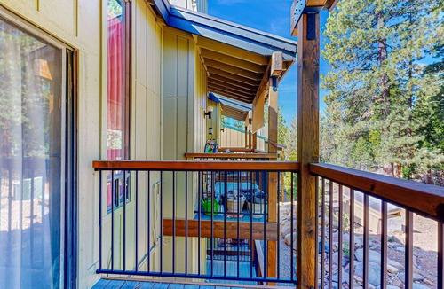 Kings Beach Condo | Eclectic second floor condo with loft, balcony, & gas fireplace - family friendly