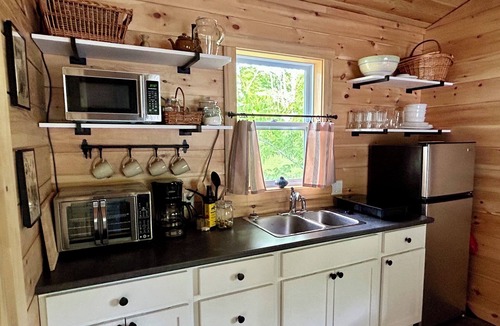 Canterbury Cabin | Elevated cabin nestled among the trees, and the Saint John River. Pet friendly.