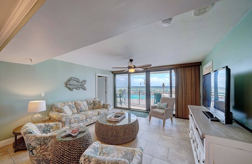 Holiday Beach Condo | GROUND FLOOR UNIT! 3br/3b with TWO masters! Pool accessible from private patio!