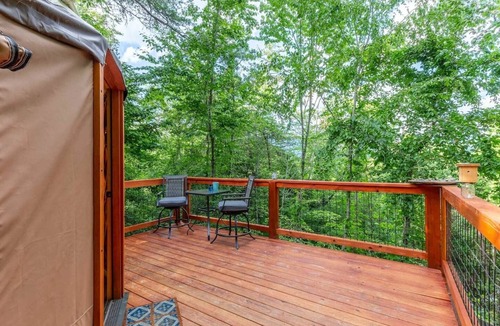 Cullowhee RV Rental | Holly Hideaway | Cozy Yurt | Pet Friendly & Trails