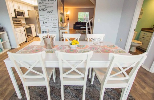 Saddlebrook Condo | Lakeview Townhome Retreat | Workspaces & Patio | Optional Saddlebrook Resort Amenities