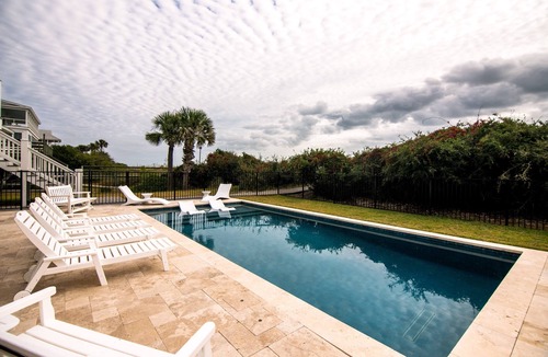 Edisto Island House | Oceanfront Showplace w/Private Pool & Elevator; Expansive Beach & Ocean Views; Multiple Porches