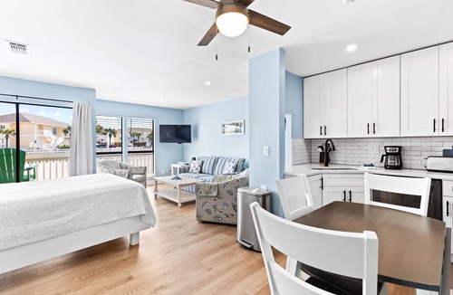 Holiday Isle Apartment | Renovated Studio condo with partial view of beach dunes-Beach Service included