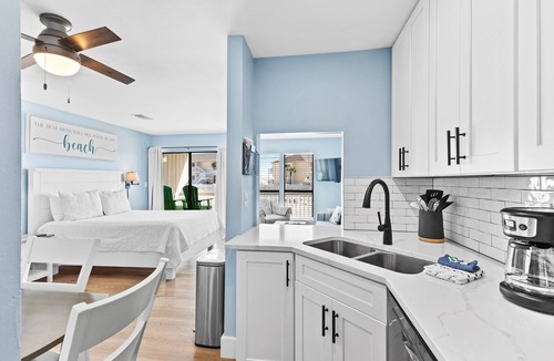 Holiday Isle Apartment | Renovated Studio condo with partial view of beach dunes-Beach Service included