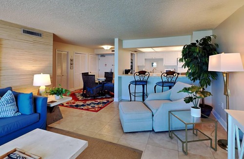 Villa Sabine Condo | Sabine Yacht & Racquet #2B | Bayfront, Pool Views!