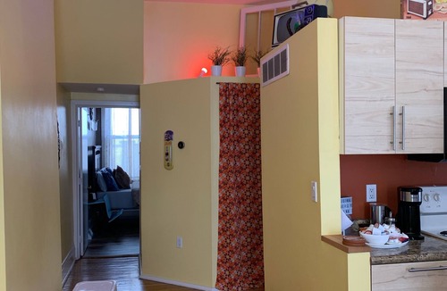 Covington House | The Slanted House … retro vibes + cozy comforts!