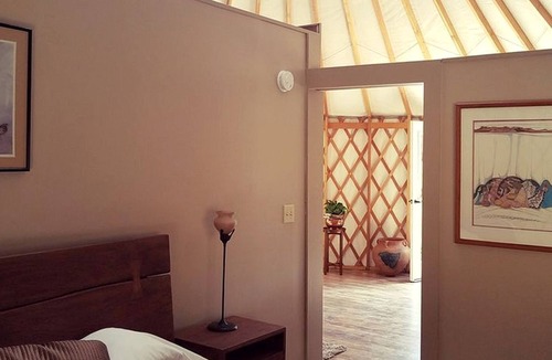 Clyde Cabin | Unique Yurt Rental on Peony Farm with Riverfront View in Clyde, North Carolina