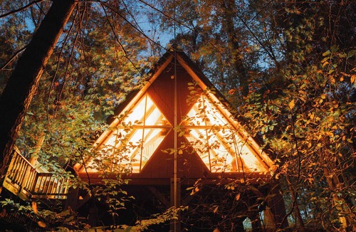 Rockbridge Cabin | Waterfront A- Frame With Dock, Canoe + Kayaks