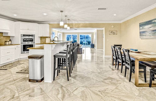 Island Estate House | Waterfront home with private pool, spa, dock/water access, patio, & home office