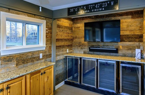 Bumpass House | Waterfront Retreat Lakefront Game Room Dock