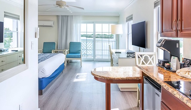 Bay View Studio w/Balcony Views! | Free Parking | Onsite Pool | Private Beach