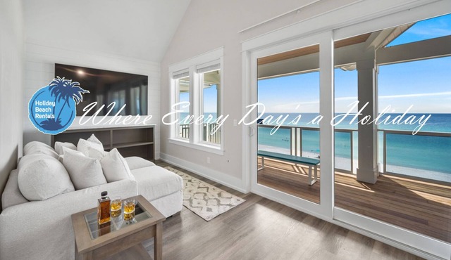 "Beach Buzz" Perfect Beachfront Home with Direct Beach Access, Private Pool, Theater Room, Putting Green + More!