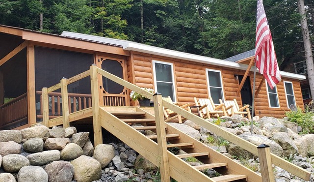 Cabin, lake and moose.OH MY!