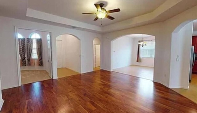 Clean, homey, spacious home in a gated community with beautiful amenities.