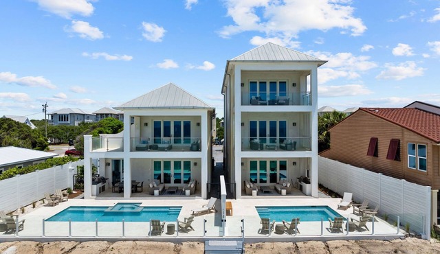 Dual Gulf Front Estates with Pools, LSVs, and Private Beach Walkovers
