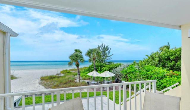 LaPlaya 201C Breathtaking Gulf panorama from this corner end unit with a private stairway to the beach