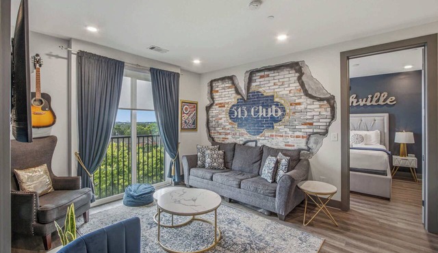 Muse | Rockstar downtown condo with private balcony, central AC & gym