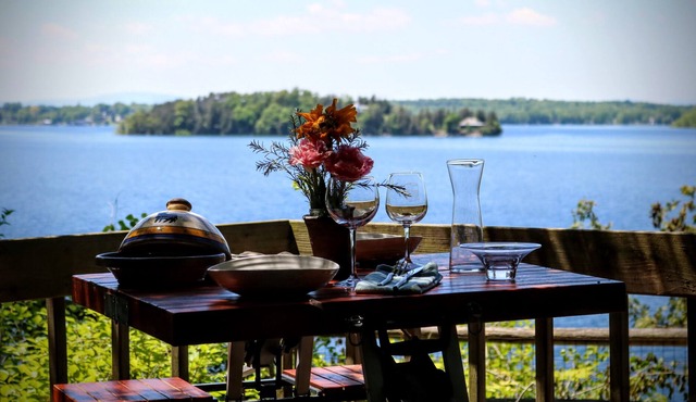 Romantic, peaceful lake facing one bedroom cottage, dog friendly with sauna.