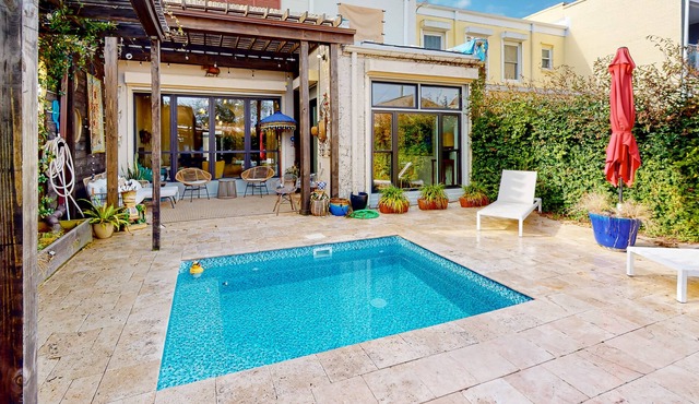 Unique & stylish home with private plunge pool, patio, central AC & washer/dryer
