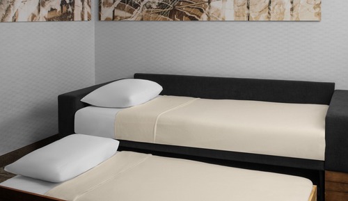 Two Queen Studio Suite, Hearing Accessible, Pullout Trundle Sofa bed